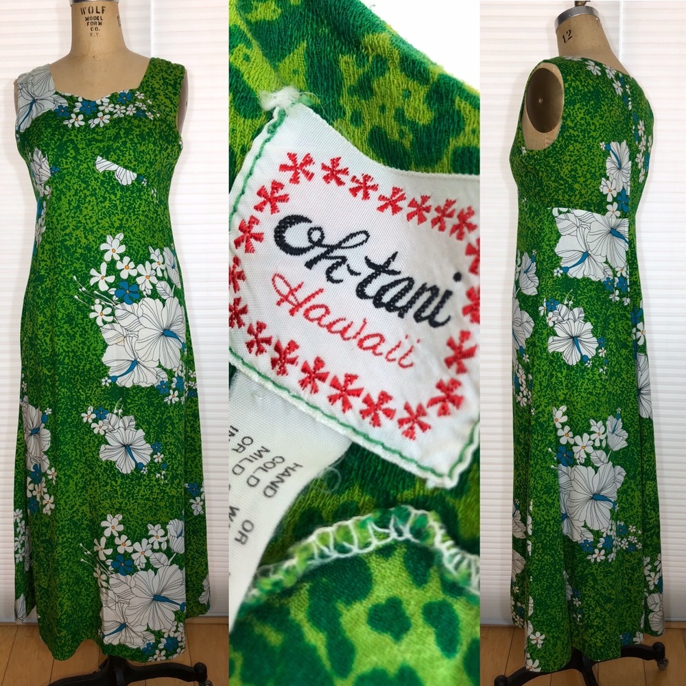Oh-tani Hawaii Sweetheart 1960s Tiki Muumuu Maxi